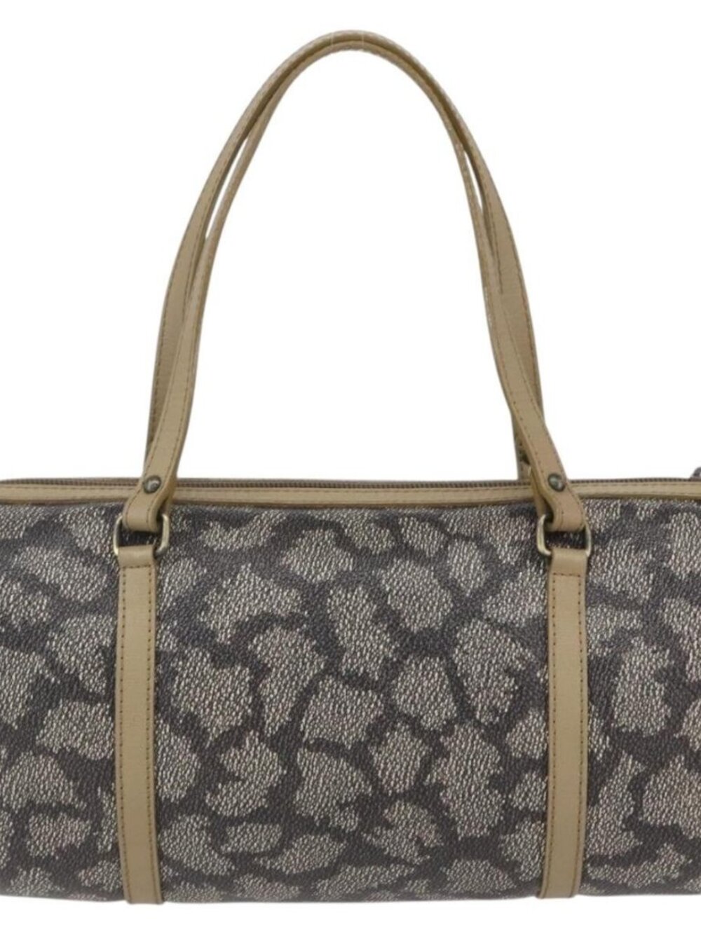 SAINT LAURENT Hand Bag PVC Canvas Gray Beige Auth fm4973 - Picture 3 of 16